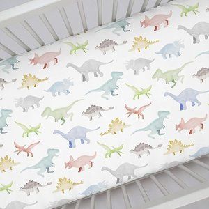 Carousel Designs Watercolor Dinosaur Toddler Crib Bedding